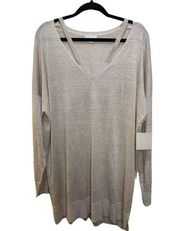 14th& Union Metallic Gold Long Sleeve Tunic