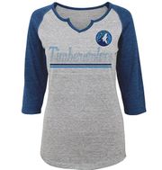 Nba Outerstuff  Juniors Over Line 3/4 Sleeve Tee Minnesota Timberwolves L 11/13