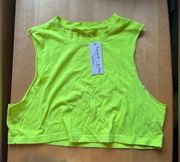 💥NWT LF Emma & Sam neon yellow cropped tank