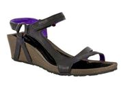 Teva Black & Purple Cabrillo Leather Wedge Sandal size 9