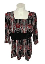 Studio 1940 Women's Box Neck 3/4 Sleeved Blouse Plus Size 18/20