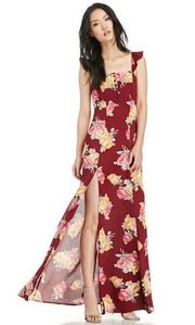 Bardot Burgundy Floral Maxi Dress 1 / US S