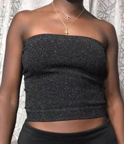 Out From Under UO Black parkly tube top/crop top