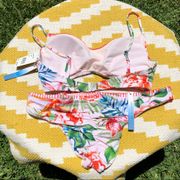 Lucky Brand Floral Bikini Set Ruched M