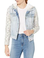 Wallflower Denim Paisley Sleeve Hooded Jacket