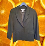 Amanda Smith‎ Petite 100% Wool Black Blazer Size 10P