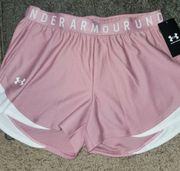 Under Armour Womens Play it Up 3.0 Running Shorts Pink Sz S NWT