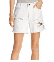 Pistola High Rise Mom Shorts Womens Devin White Denim Frayed Cut-Off Size 29 NWT