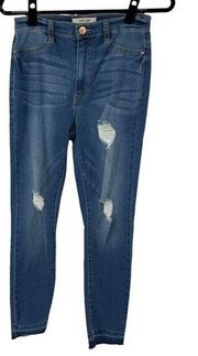 Refuge Distressed Skinny Jeans Raw Hem