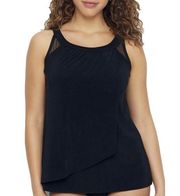 Miraclesuit Size 12DD Illusionist Ursula Women Underwire Tankini Top Black