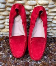 Taryn Rose Red Kristine Suede Red Loafers. Weatherproof. Size 5.5. New in Box❤️