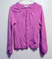 Boden Purple Wool Crystal Button Cardigan Sweater Size 4