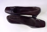 Etienne Aigner Manzoni Leather Croc Embossed Heels 8M