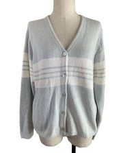 Y2K NEW Sonoma Cardigan Sweater Striped Medium V-Neck Button Down Long Sleeve