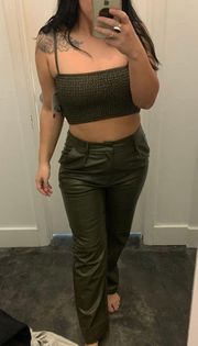 Two Piece Green Leather Set