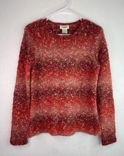 Talbots Women Alpaca Blend Crew Neck Sweater Size S Fall Ombre Long Sleeve Wool