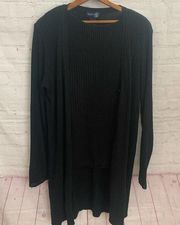 Lane Bryant Venezia Jeans long cardigan twin set black ribbed 14/16