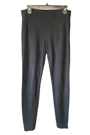 Theory Junius K Classical Zip Hem Black Pull-On Pants Leggings Large