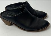 Kelsi Dagger Brooklyn Kellum Ankle Boot Black Leather Western Mule Slide Sz 6.5^