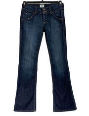 Hudson SZ 26 Bootcut Jeans Low-Rise Button-Flap Pockets Dark Wash Blue Elm