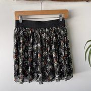 Lily White Black Boho Fairy Pull On Summer Skirt