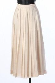 Peggy Jennings Cream Pleated Midi Button Wrap Skirt