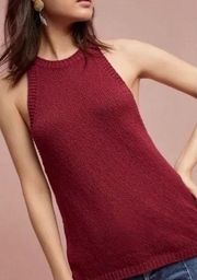 Maeve red knit halter top