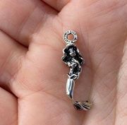 Vintage 925 Sterling Silver Ariel Little Mermaid 3D Pendant Bracelet Charm