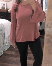 Very J small dusty rose bell sleeves light sweater