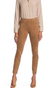 🆕 NWT Max Studio Vicuna Faux Suede Leggings Camel Caramel Brown Size Medium