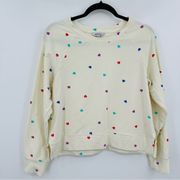 Wildfox | Dotted Heart Pullover Sweatshirt Size Medium