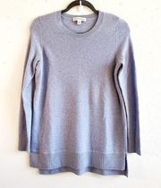 Revolve Sweater White + Warren Light Blue High-Low Knit Sz S GUC Cashmere