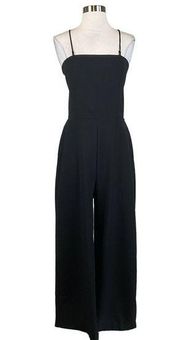 Women's Jumpsuit by  Size XL Black Crepe Backless Sleeveless Wide Leg Pant