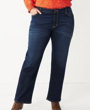 Slim Straight Mid Rise Jeans