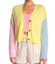Abound Color Block Easy Button Cardigan NWT