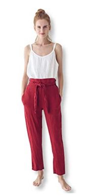 NWT Womens Agaci Spacegirlz Wine Tie Front Moto Pants - Sz XL