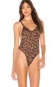 New! Kendall + Kylie / Revolve Racer Back One Piece Swimsuit in Leopard Print