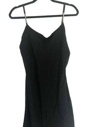 Alyn Paige Vintage 90s Rhinestone Strap Slip Dress High Low Hemline