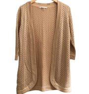 Peter Nygard Lurex Gold Open Front Cardigan Small