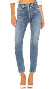 Agolde | Riley High-Rise Crop Jean Wash Frequency (Medium Blue)