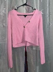 light pink button up knitted cardigan