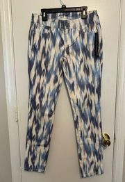 INC Blue Printed Skinny Leg Pants Size 4