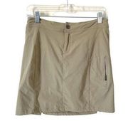 Columbia Athletic Hiking Quick Dry Mini Skort Skirt Tan Khaki Size 6