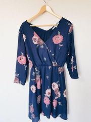 Collective Concepts Blue Floral Dress - Size Small