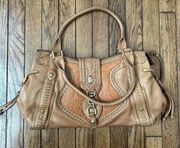 Cole Haan Brown Village Tooled Leather Sample Bag F06 -EUC