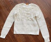 Cream Lace Knit Sweater