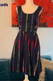 Modcloth Dress S Small A-Line Cotton Sleeveless Women’s Navy Blue