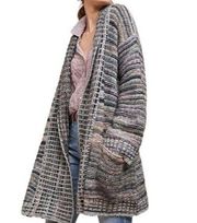 Anthropologie Akemi + Kin Wasilla Knit Cardigan Womens M Gray Pockets Open