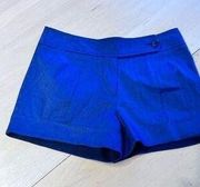 TRINA TURK BLUE LINEN BLEND SHORTS WOMENS SIZE 4