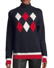 Moncler Maglione Argyle Sweater Dark Blue